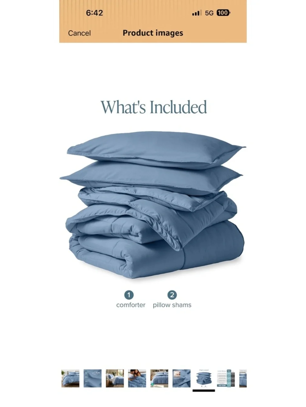 Bare Home Oversized King Size Comforter Set in Coronet Blue